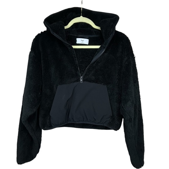 Aritzia TNA Keaton Hoodie SMALL 1/2 Zip Warm Fleece DarkAcademia Grunge Goth - Picture 3 of 16